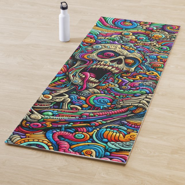 Tapis De Yoga Motif de crâne Zombie (En situation)