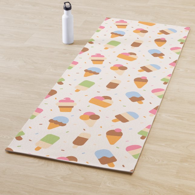 Tapis De Yoga Motif de crème glacée, cône de crème glacée, Popsi (En situation)