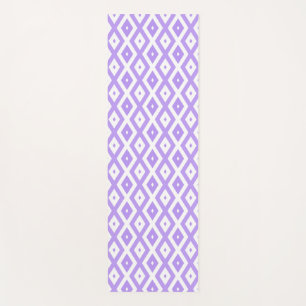 Tapis De Yoga Motif de diamants violet et blanc