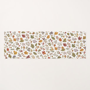 Tapis De Yoga Motif de feuilles de champignons de la forêt autom