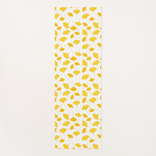Tapis De Yoga Motif de feuilles de Ginkgo jaune (Devant)