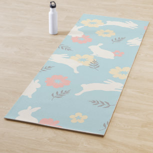 Tapis De Yoga Motif de fleurs de lapins mignons