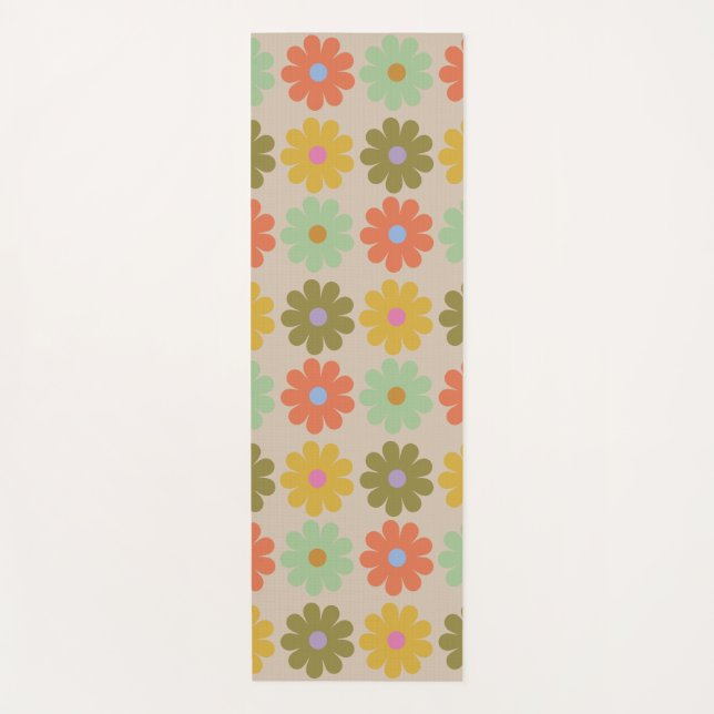 Tapis De Yoga Motif de fleurs pastel vintage simple (Devant)