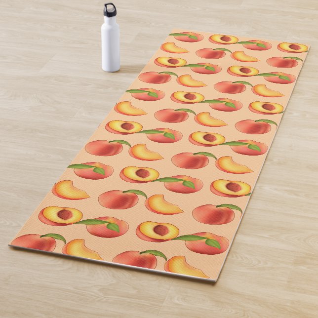 Tapis De Yoga Motif de fruits de pêche (En situation)
