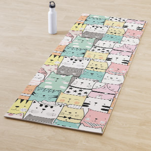 Tapis De Yoga Motif de Kawaii Cute Big Cats