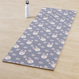 Tapis De Yoga Motif de lamas et de fleurs