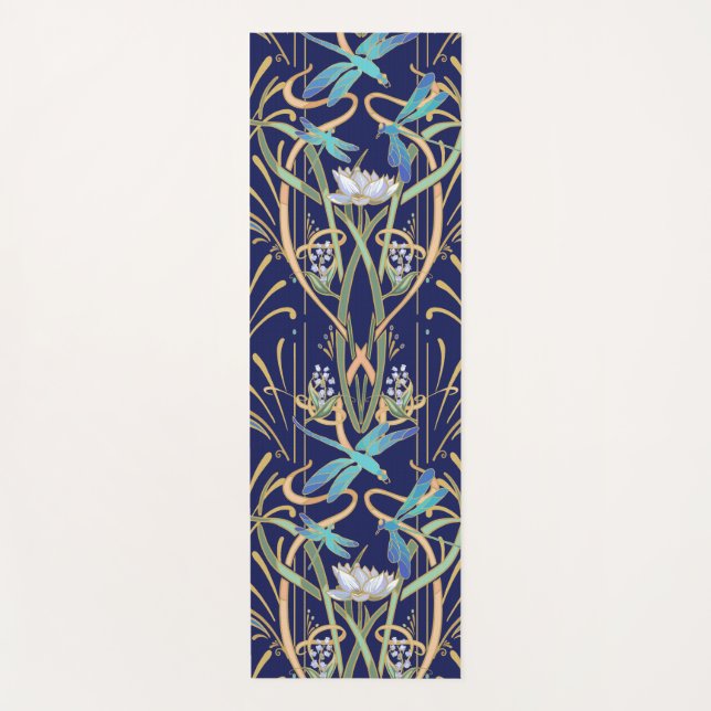 Tapis De Yoga Motif de libellules Art nouveau (Devant)