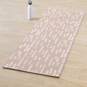 Tapis De Yoga Motif de lignes arrondies en terre cuite pâle/épi
