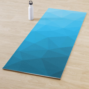 Tapis De Yoga Motif de maillage géométrique bleu cyan