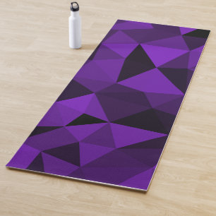 Tapis De Yoga Motif de maille géométrique noir violet