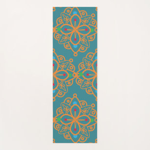 Tapis De Yoga Motif de mandala de yoga arc-en-ciel coloré