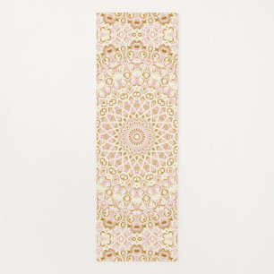 Tapis De Yoga Motif de mandala radieux Golden Blush