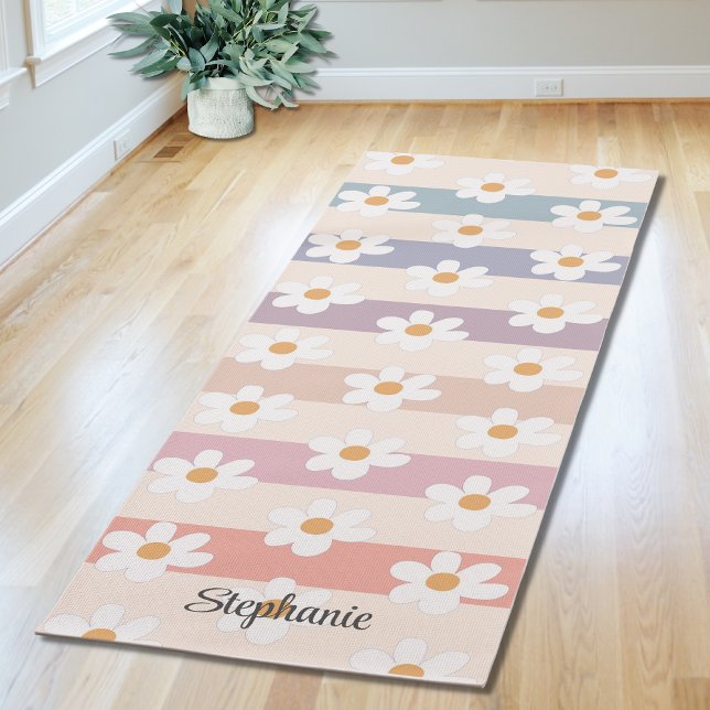 Tapis De Yoga Motif de marguerite personnalisé (Créateur téléchargé)