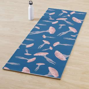 Tapis De Yoga Motif de méduse de l'océan bleu profond