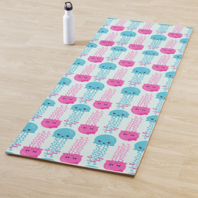 Tapis De Yoga Motif de méduses, Mignonne méduse, Sea Animaux (En situation)