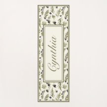 Motif de monogramme à l'olive de campagne à l'aqua