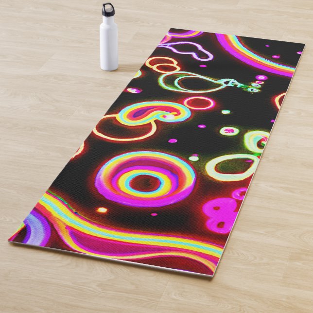 Tapis De Yoga Motif de néon vibrant (En situation)