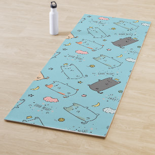 Tapis De Yoga Motif de rêves de chat endormi mignon et cosy
