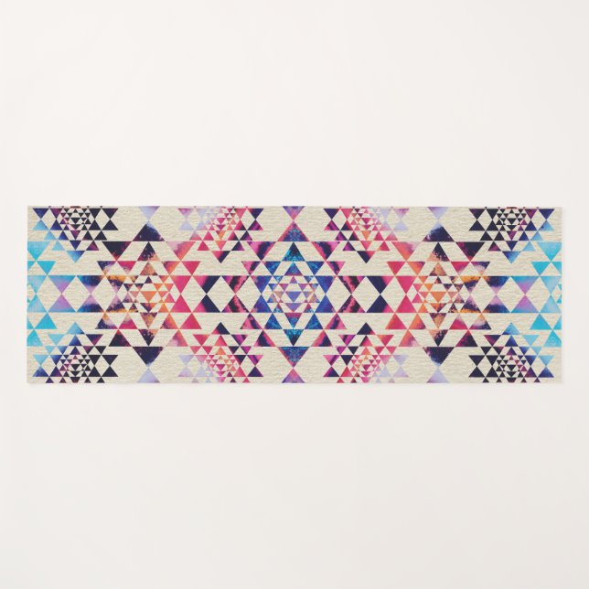 Tapis De Yoga Motif de Sri Yantra/Sri Chakra - peignez la (Devant (Horizontal))