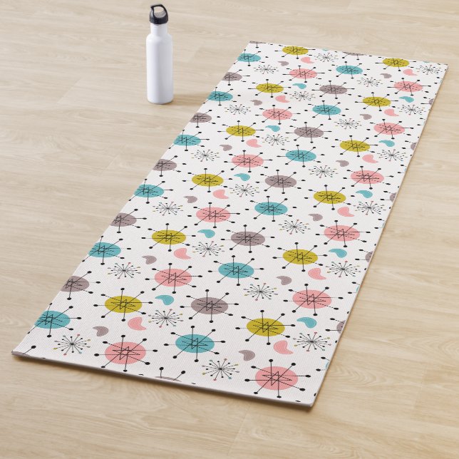 Tapis De Yoga Motif de Starburst Retro atomique (En situation)