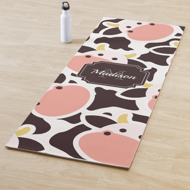 Tapis De Yoga Motif de vache mûre (En situation)