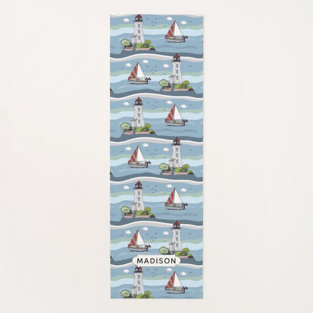 Tapis De Yoga Motif de voile nom personnalisé yoga mat (Devant)