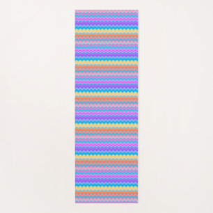 Tapis De Yoga Motif de Zigzag multicolore brillant