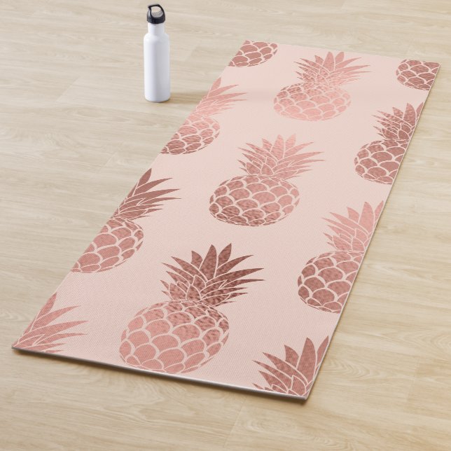 Tapis De Yoga Motif d'été pour ananas Rose tropical (En situation)
