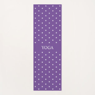 Tapis De Yoga Motif d'étoile blanche sur violet