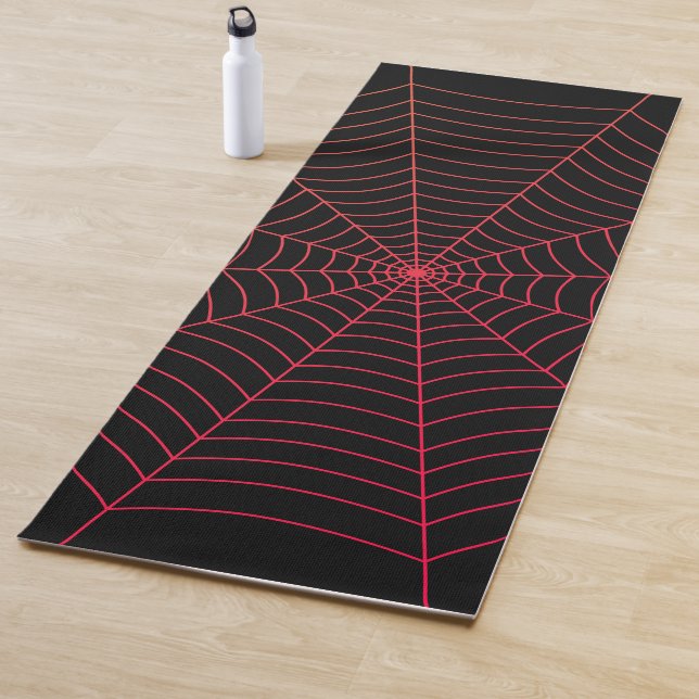 Tapis De Yoga Motif d'Halloween en rouge noir (En situation)