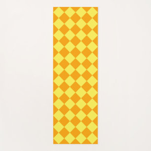 Tapis De Yoga Motif diamant orange jaune Checker