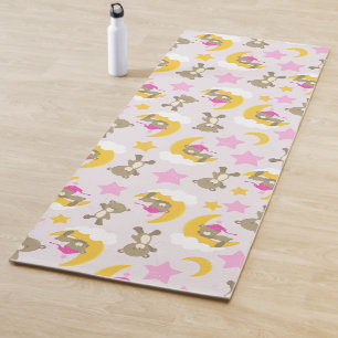 Tapis De Yoga Motif D'Ours, Nounours, Mignons Ours, Étoiles