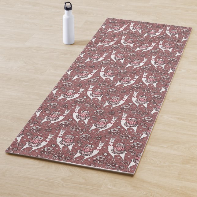 Tapis De Yoga Motif drôle de lamas (En situation)