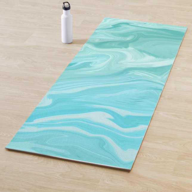 Tapis De Yoga Motif en marbre bleu (En situation)