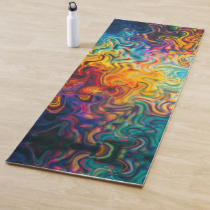 Tapis De Yoga Motif en verre tourné multicolore