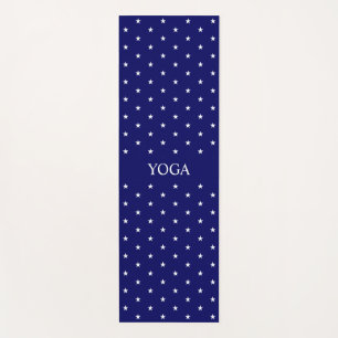 Tapis De Yoga Motif étoile blanche sur bleu marine