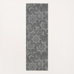 Tapis De Yoga Motif étoile florale grise abstraite