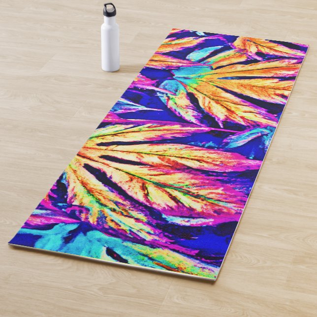 Tapis De Yoga Motif Feuille coloré (En situation)
