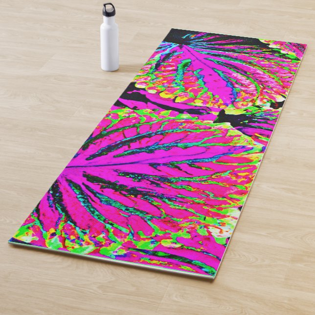 Tapis De Yoga Motif Feuille coloré (En situation)