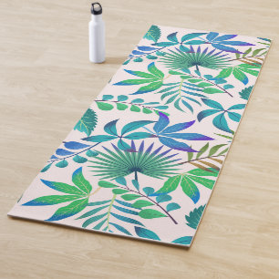 Tapis De Yoga motif feuille de la jungle tropicale