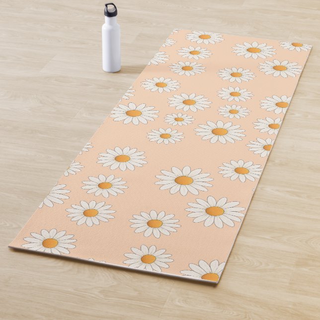 Tapis De Yoga Motif Fleur Chic Daisy - Design Floral Cute - (En situation)
