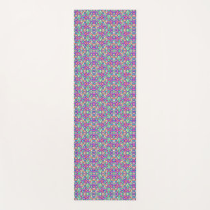 Tapis De Yoga Motif floral coloré et complexe sur un long