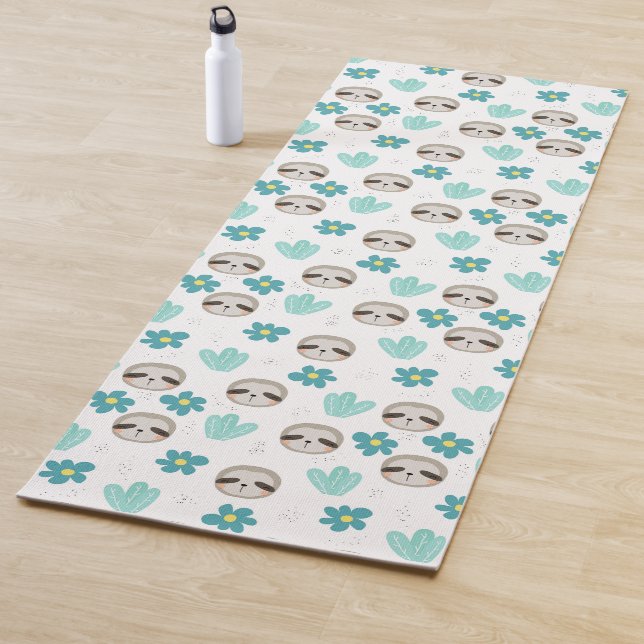 Tapis De Yoga Motif floral de paresse douce (En situation)