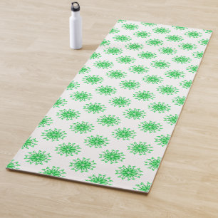 Tapis De Yoga Motif floral frais vert