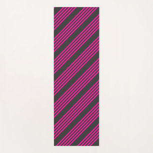 Tapis De Yoga Motif Fuchsia et charbon de bois cinq bandes