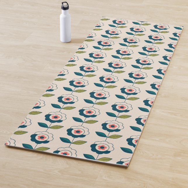 Tapis De Yoga Motif Fun Jardin Retro (En situation)