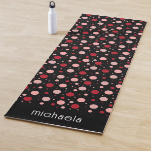 Tapis De Yoga Motif géométrique de cercle à points noirs rose Ré