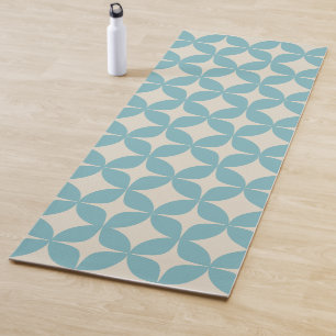 Tapis De Yoga Motif géométrique simple Pastel Turquoise bleu