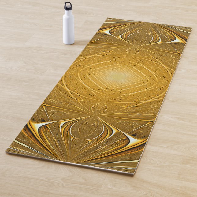 Tapis De Yoga Motif Gold Metal (En situation)