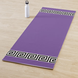Tapis De Yoga Motif grec élégant sur violet